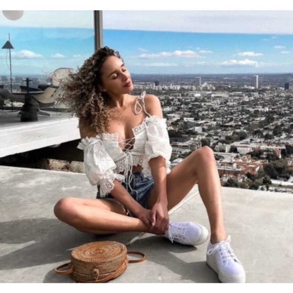 For love and lemons eyelet crop top